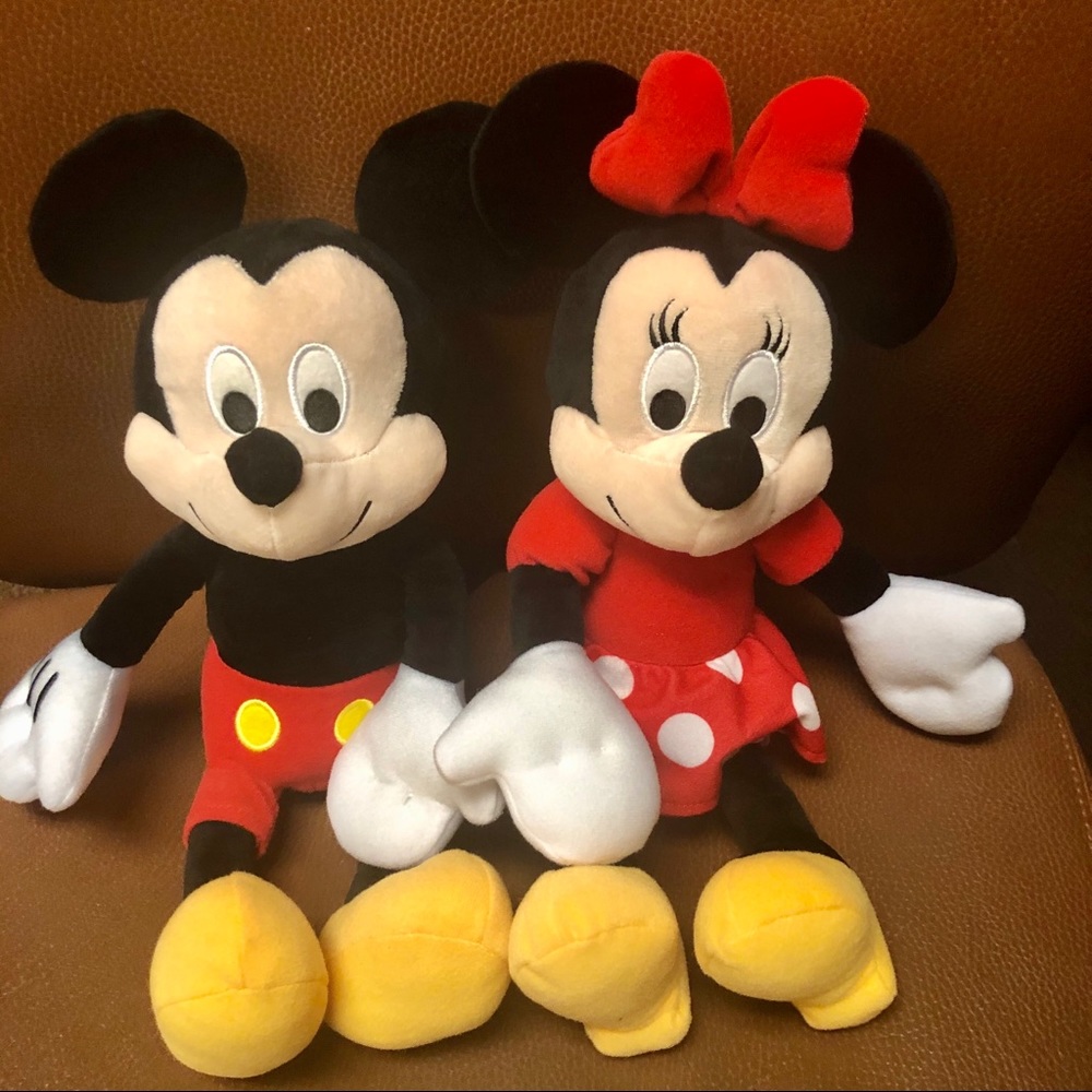 NEW✨ Bundle of 2 Mickey & Minnie Mouse Plush Toys Dolls Stuffed Animals